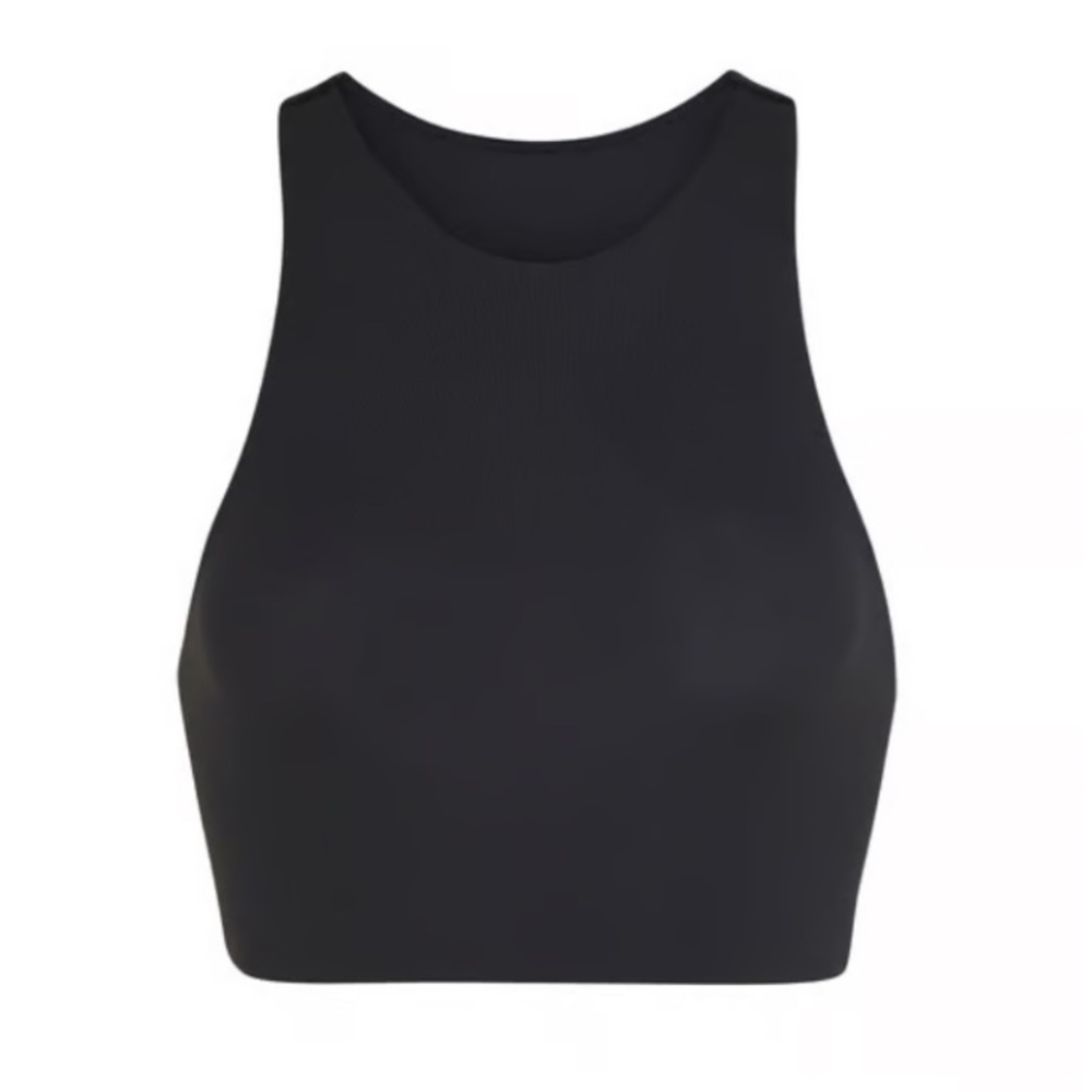 SKIMS Fits Everybody High Neck Bralette in Onyx